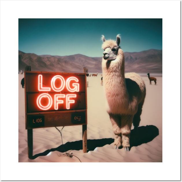 Log off alpaca Wall Art by Dead Galaxy